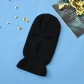 New autumn and winter Ingot needle warm three-hole mask cycling head outdoor solid color wool knitted hat