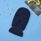 New autumn and winter Ingot needle warm three-hole mask cycling head outdoor solid color wool knitted hat