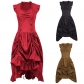 Explosion European and American large -size steam Pench Gothic Victorian Victorian ruffled dress without sleeve women