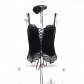 New top top European and American wind and dark hot girl slim flower lace beam waist strap vest female