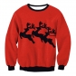 New Arrival Christmas Costume Christmas Elk Digital Printing Round Neck Sweater Fashion Casual Couple Dress