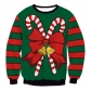 2023 new Christmas clothing fashion Christmas tree stripe digital printing clothing couple sweater