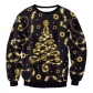 New Arrival Christmas Costume Christmas Elk Digital Printing Round Neck Sweater Fashion Casual Couple Dress