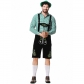 Embroidered Men's Beer Suit Overalls Suit German Beer Party Wear Plaid Shirt