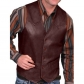 2023 new European and American men's fashion retro vest men's single -breasted vest leather vest men's jacket