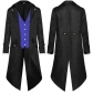 2024 new European and American menswear medieval retro clothing men's medium long punk retro tail men's