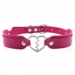Love Lightning Leather Collar Necklace Punk Harajuku Double Layer Adjustable Choker Clavicle Chain Peach Heart Necklace