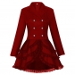 European and American Halloween medieval dress tuxedo women's lapel irregular hem retro long top women's clothing