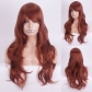 European and American white wig female side-parted bangs Scottish gradient orange long straight hair with curly tail wig