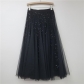 Mesh skirt velvet skirt women 2025 early spring new high waist hip-covering drape skirt sequined gauze skirt long skirt