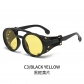 New steam punk sunglasses men in European and American fashion leather edge decorative tide round box sunglasses women