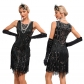 1920s retro sequins beaded dress explosion fashion V -necksui Successful dress wine club skirt