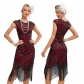 1920s Retro Dance Embroidery Flavored dress cocktail party large size sequin beaded net yarn dress
