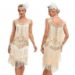 European and American 1920 retro Gatsby dresses dresses dance dresses dresses dresses dresses dresses dresses dresses in round neck, bead embroidery sotesses vest, large size dress