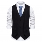 2024 Spring and Autumn men's suit vest retro V -neck fake two casual vest men