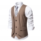 2024 Spring and Autumn men's suit vest retro V -neck fake two casual vest men