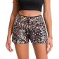 Fashion rubber band sequin shorts, hot pants sequins, pure black mid -lumbar sexy straight shorts