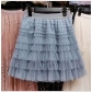 Layer of net gauze skirt female 2024 summer new loose waist tight waist high waist and thin cake skirt A -line skirt ​