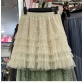 Layer of net gauze skirt female 2024 summer new loose waist tight waist high waist and thin cake skirt A -line skirt ​