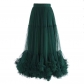 Super Daping Design Fashion Net Slot Skirt Sweet fungus edge A -shaped big puff skirt