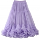Super Daping Design Fashion Net Slot Skirt Sweet fungus edge A -shaped big puff skirt