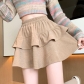 Retro coffee color small new autumn and winter skirt high waist and thin A -line skirt female design sense puff skirt