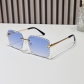 2024 new frameless sunglasses European and American personality square diamonds fashion ins Handmade diamond diamond leggings