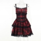 Spring 2024 new sexy bag hip skirt European and American style dark red lattice slim dress women women