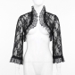 Spring 2024 new top European and American style lace lace semi -neckline short flared sleeve blouses women's clothing