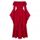 2024 new women's dress retro medieval loose tight high waist dress, Renaissance long skirt