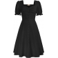 Women's 2024 summer bubble short -sleeved hut dress retro 20th century party skirt