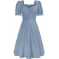 Women's 2024 summer bubble short -sleeved hut dress retro 20th century party skirt