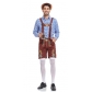 New Halloween German Beer Festival clothing four -color plaid shirt back pants men's beer clothing set shorts