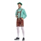 New Halloween German Beer Festival clothing four -color plaid shirt back pants men's beer clothing set shorts