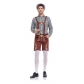 New Halloween German Beer Festival clothing four -color plaid shirt back pants men's beer clothing set shorts