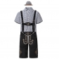 European and American new men's German Munich Beer Festival clothing plaid shirt strap pants jeans jelly jelly