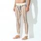 Summer casual men's long trousers bleaching foot tie sleep pants wide waist strap hollow mesh stripe sexy sports pants