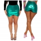 European and American women's clothing fashion solid color stretching zipper cross shorts skirt ​