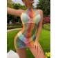 European and American sexy underwear Rainbow color network clothes