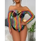 European and American sexy underwear Rainbow color network clothes