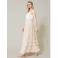 New long skirt female autumn European and American temperament, elegant solid color high -waisted mesh cake skirt