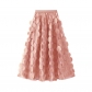Heavy work stereoscopic black mesh skirt new design feels Hepburn style long hidden umbrella skirt