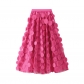 Heavy work stereoscopic black mesh skirt new design feels Hepburn style long hidden umbrella skirt