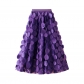 Heavy work stereoscopic black mesh skirt new design feels Hepburn style long hidden umbrella skirt