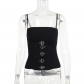 Spring 2024 new sexy hot girl versatile small vest Diablo Japanese characters buckle camisole girl