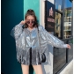 Sequenant short loose and glittering top top Single singer bombed street jacket Personal nightclub stage performance clothing DJ