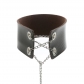 Sweet and cool metal chain strap neck decorative PU leather collar cute punk hot girl Harajuku style neckline