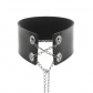 Sweet and cool metal chain strap neck decorative PU leather collar cute punk hot girl Harajuku style neckline