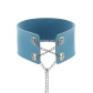 Sweet and cool metal chain strap neck decorative PU leather collar cute punk hot girl Harajuku style neckline