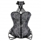 The new beam body clothes Gothic tube top hanging neck 11 steel bone side zipper tight court shaping top
